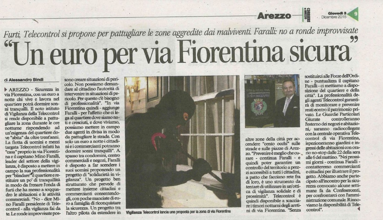 Corriere di Arezzo 3 dicembre 2015 Confesercenti