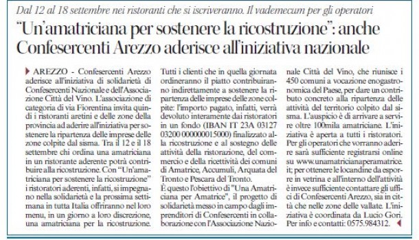Corriere di Arezzo 10 settembre 2016
