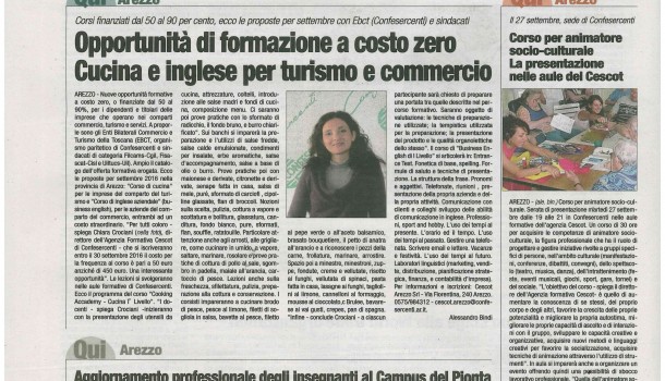 Corriere di Arezzo e Corriere di Siena- Speciale Lavoro – 14 settembre 2016