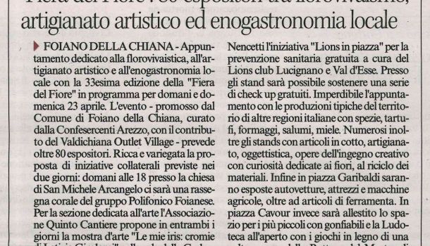 Corriere di Arezzo 21 aprile 2017