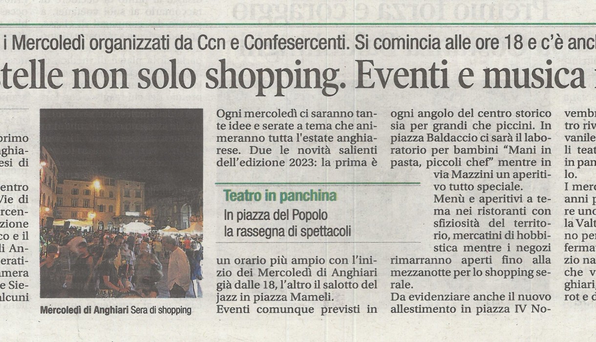 Corriere di Arezzo 5 luglio 2023 Confesercenti